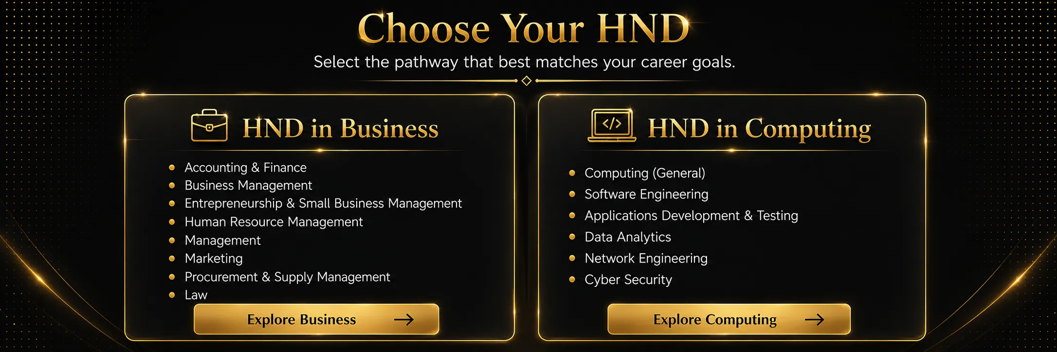 Choose your Pearson HND