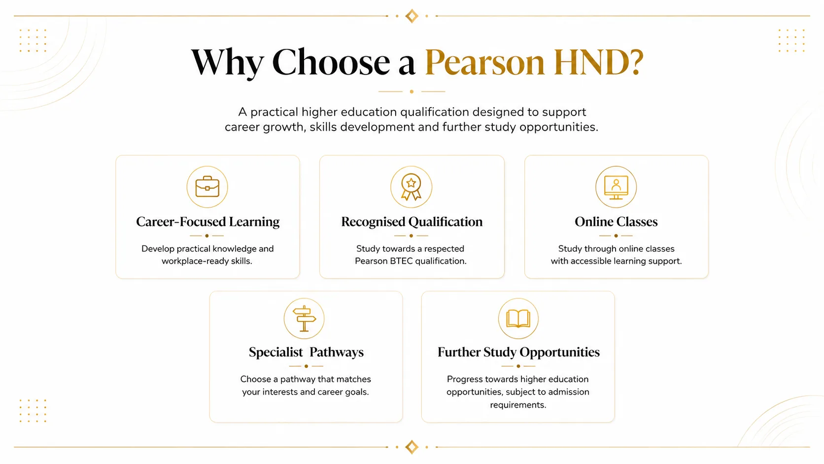 Why Choose a Pearson HND