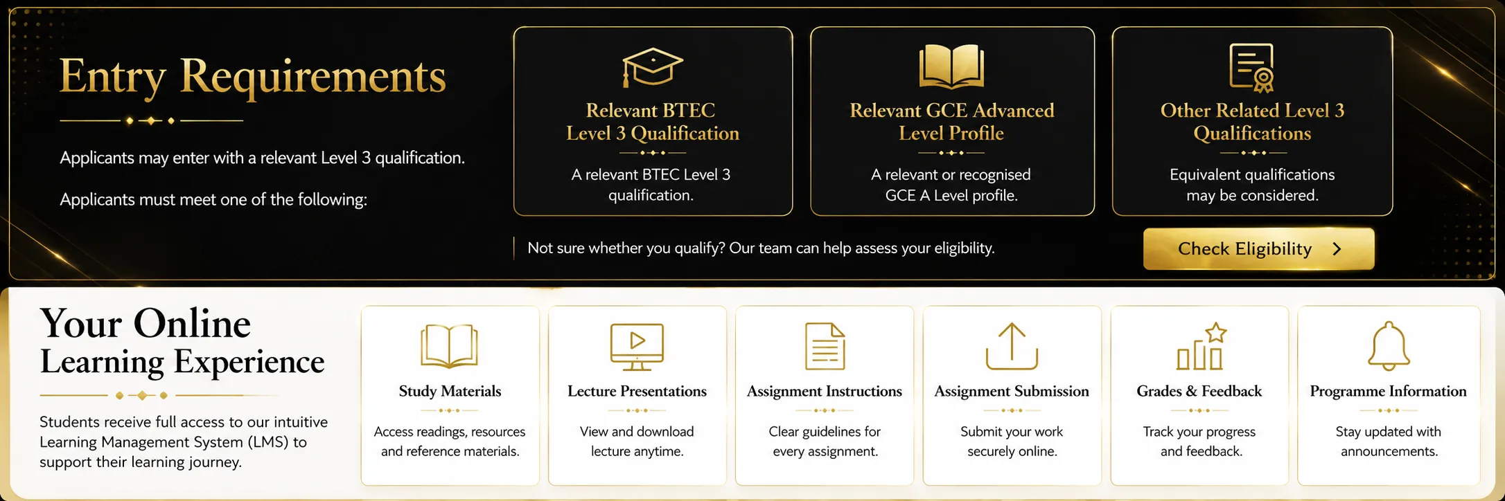 Pearson HND entry requirements and online learning experience